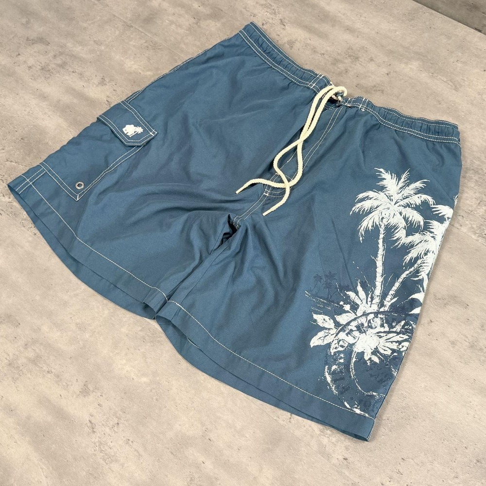 Curbaian Joe Flower Palm Tree Royal Blue Baggy Realx Fit Wide Board Short's